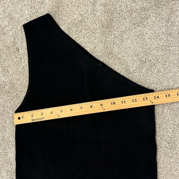 Shona Joy Basic Lucy One Shoulder Midi Dress Black Size Medium Like New - Picture 7 of 10